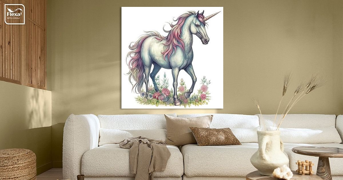 Mooie Eenhoorn fabeldier Kunst Op Canvas Behang En Meer mooie-eenhoorn-fabeldier-kunst-op-canvas-behang-en-meer